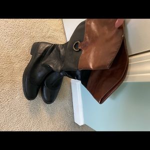 Two tone leather boots